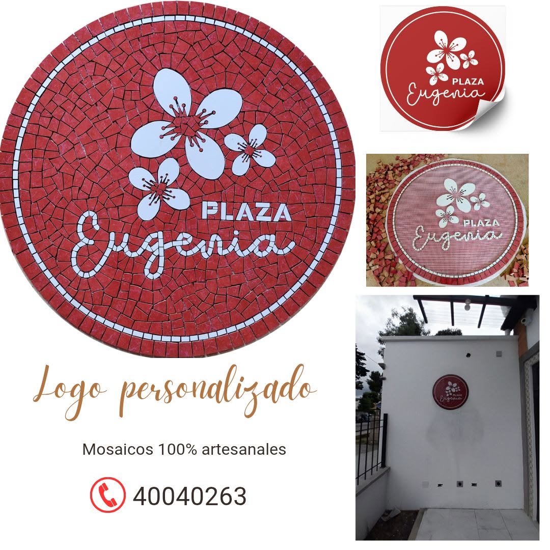 Logo Plaza Eugenia elaborado en mosaico