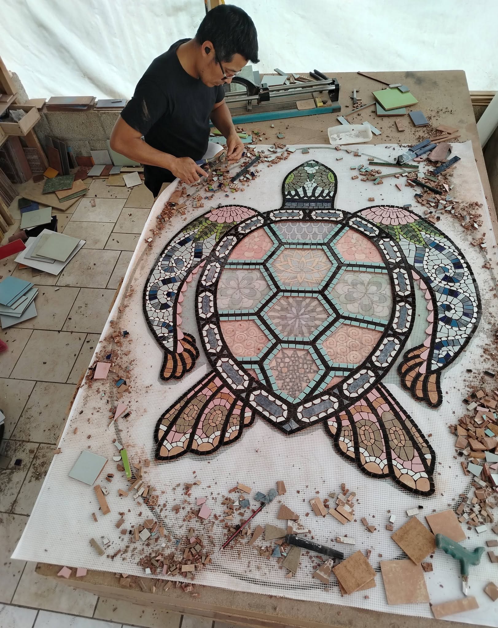 Tortuga en proceso de elaboración